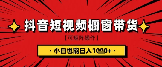 抖音短视频食品橱窗带货，小白轻松上手日入1k+【揭秘】-微氪项目圈