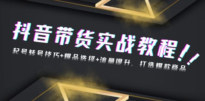 抖音带货实战教程：起号转号技巧+爆品选择+流量提升，打造爆款商品-微氪项目圈