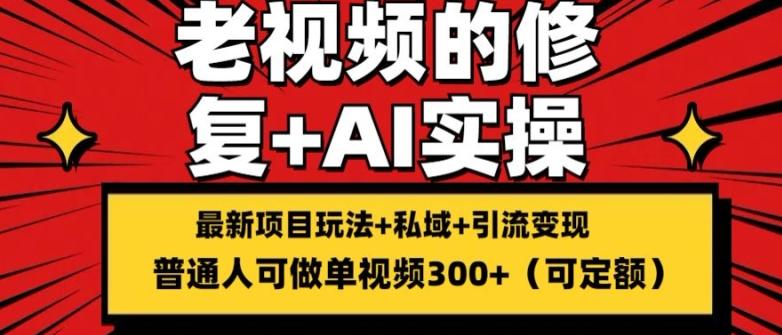 修复老视频的玩法，搬砖+引流的变现(可持久)，单条收益300+【揭秘】-微氪项目圈