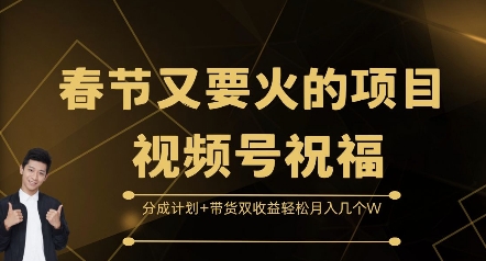 春节又要火的项目视频号祝福，分成计划+带货双收益，轻松月入几个W【揭秘】-微氪项目圈