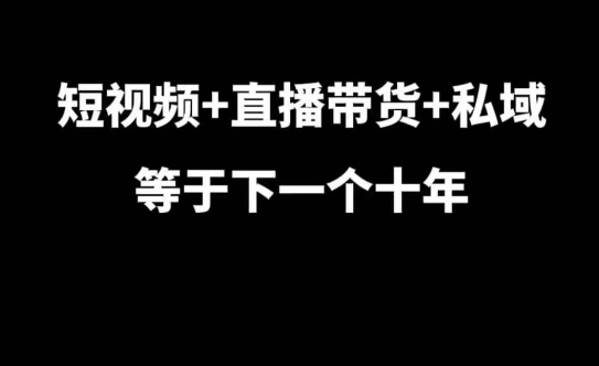 短视频+直播带货+私域等于下一个十年，大佬7年实战经验总结-微氪项目圈