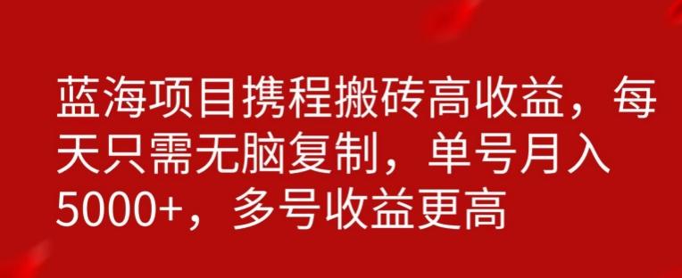 携程搬砖项目，只需每天无脑复制，月入5000+-微氪项目圈