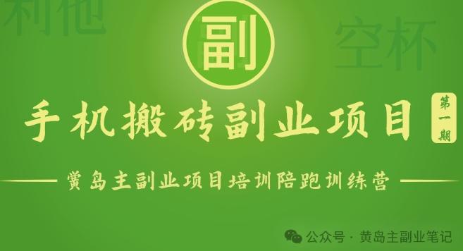 手机搬砖小副业项目训练营1.0，实测1小时收益50+，一部手机轻松日入100+-微氪项目圈