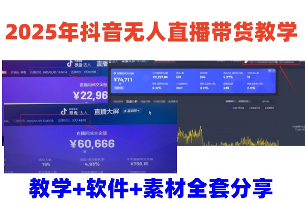 2025年抖音无人直播带货教学，从0到1全程干货快速撸金-微氪项目圈