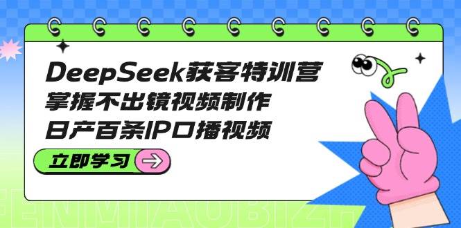 DeepSeek获客特训营：掌握不出镜视频制作，日产百条IP口播视频-微氪项目圈