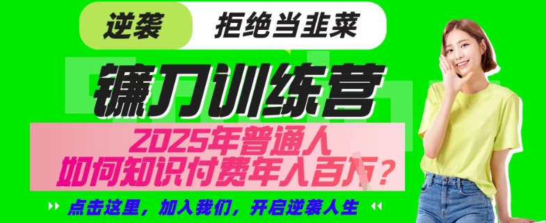 【网创项目终点站-镰刀训练营超级IP合伙人】25年普通人如何通过“知识付费”年入百个-仅此一版【揭秘】-微氪项目圈