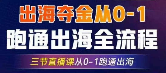 2025出海夺金从0-1跑通出海全流程，三节直播课从0-1跑通出海，教你用AI跑通全流程-微氪项目圈