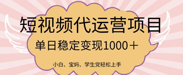 2025最新风口项目，短视频代运营日入多张【揭秘】-微氪项目圈
