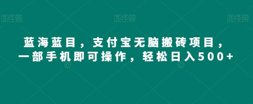 蓝海蓝目，支付宝无脑搬砖项目，一部手机即可操作，轻松日入500+-微氪项目圈