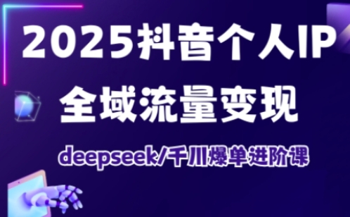 2025抖音个人IP全域流量变现进阶课，deepseek千川爆单进阶课-微氪项目圈