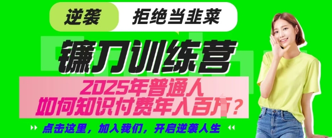 【网创项目终点站-镰刀训练营超级IP合伙人】25年普通人如何通过知识付费实现逆袭【揭秘】-微氪项目圈