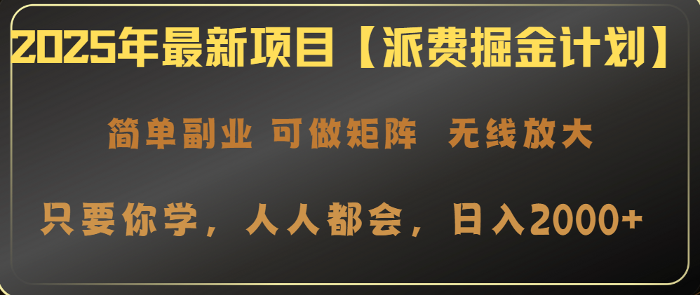 2025年最新项目【派费掘金计划】操作简单，日入2000+-微氪项目圈