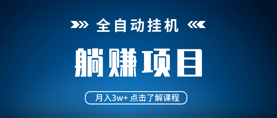 全自动挂机项目 月入3w+ 真正躺平项目 不吃电脑配置 当天见收益-微氪项目圈
