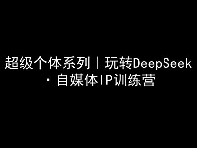 超级个体系列，玩转DeepSeek·自媒体IP训练营，deepseek教程-微氪项目圈